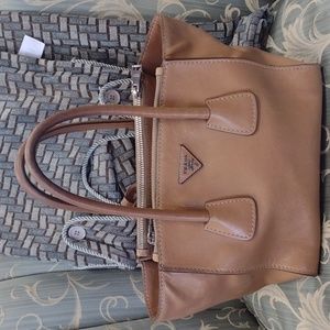 Prada twin pocket leather tote